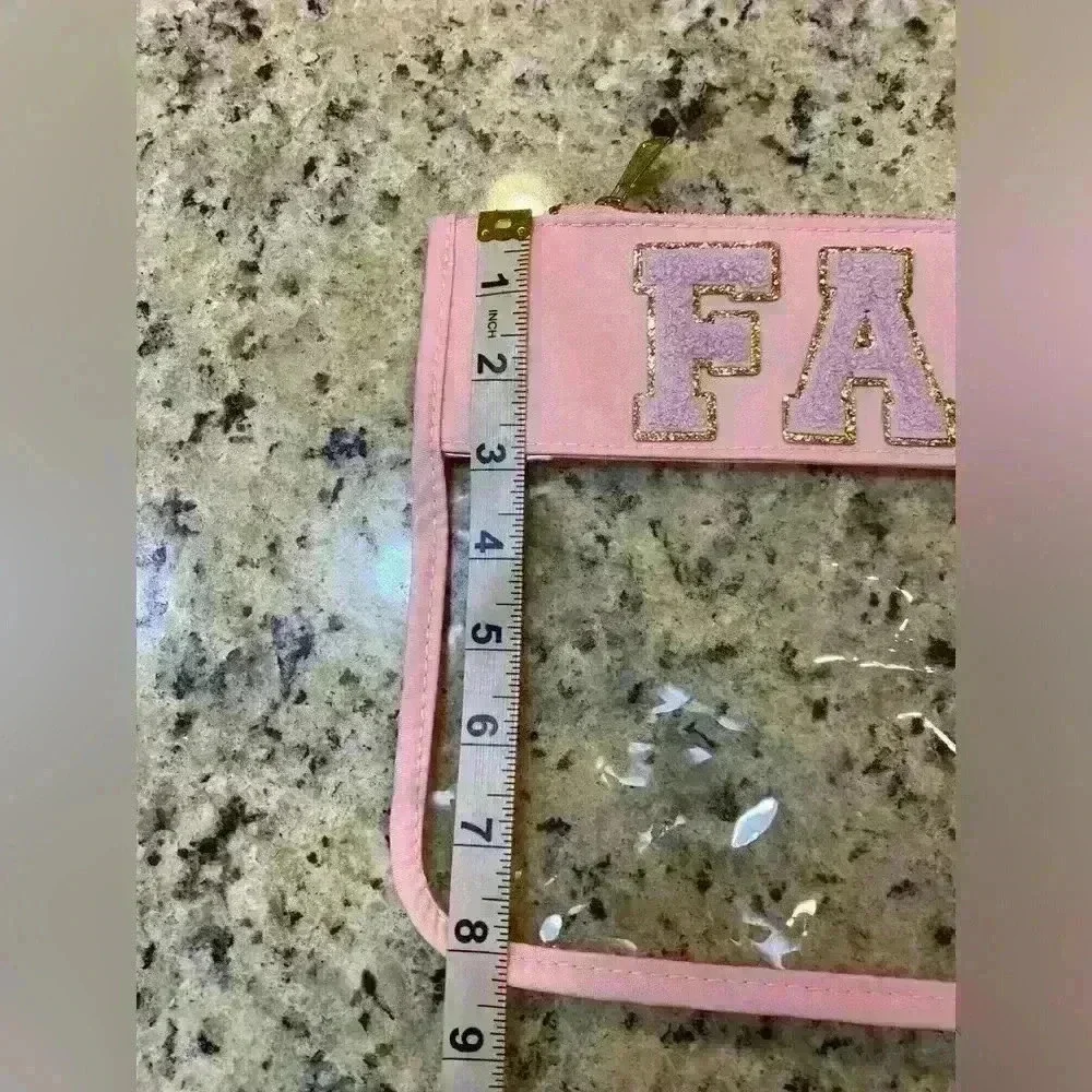 Varsity Letter Clear Zippered Pouch. NWOT - Picture 3 of 4